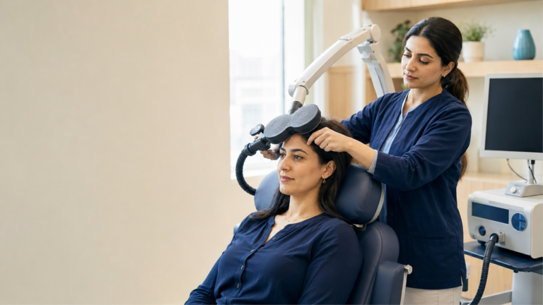 TMS فشرده برای افسردگی، اجرای iTBS با دستگاه TMS برای درمان افسردگی